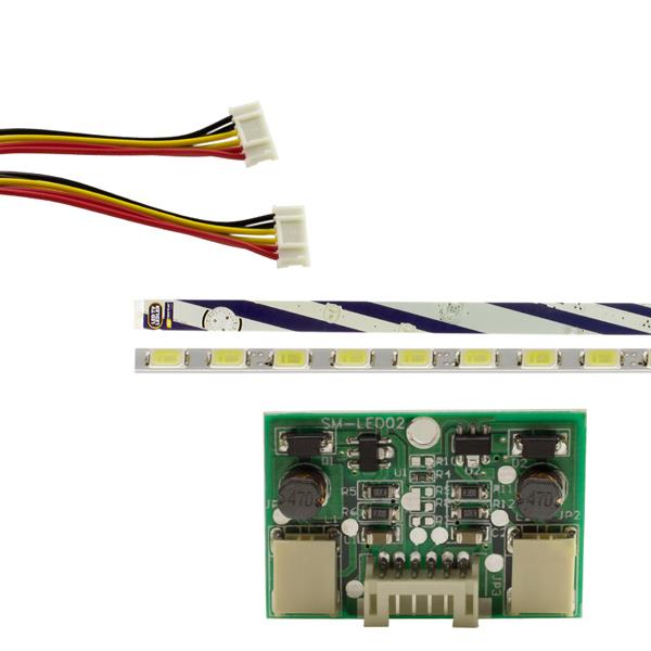 19 UNİVERSAL MONİTÖR E-LED 72 LEDLİ (WIDE) (2835) 410MM 12V ÇİFT LED+SÜRÜCÜ+KABLO TAKIM-KALİTELİ