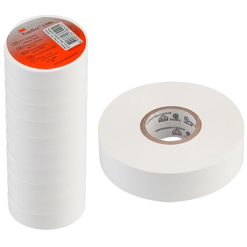 3M TEMFLEX 1300E PVC İZOLE BEYAZ BANT (10LUK PAKET)(0.13MMX19MM X 0.13MM)