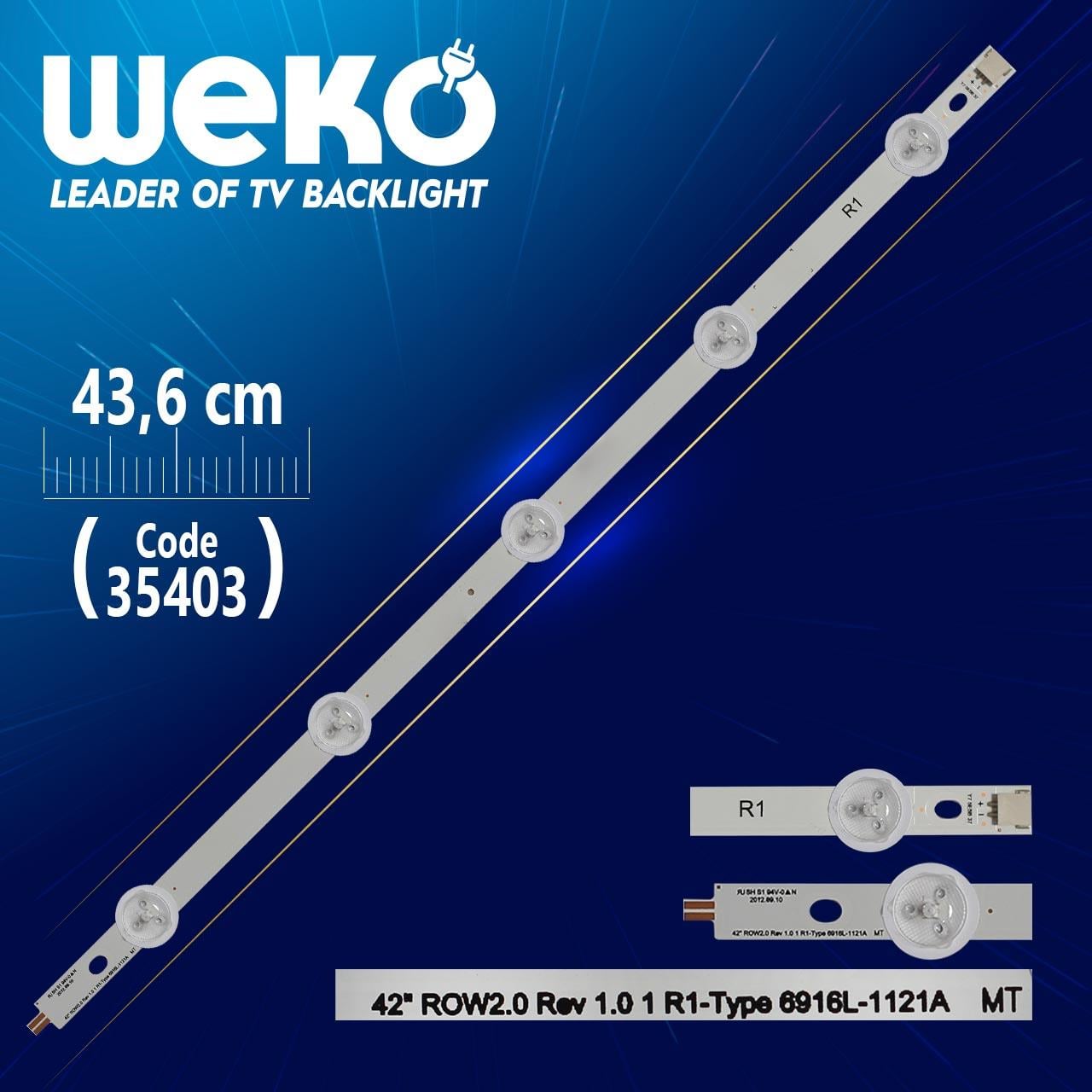 42 ROW2.0 REV 1.0 1 R1-TYPE 6916L-1121A MT - 43.6 CM 5 LEDLİ - (WK-990)