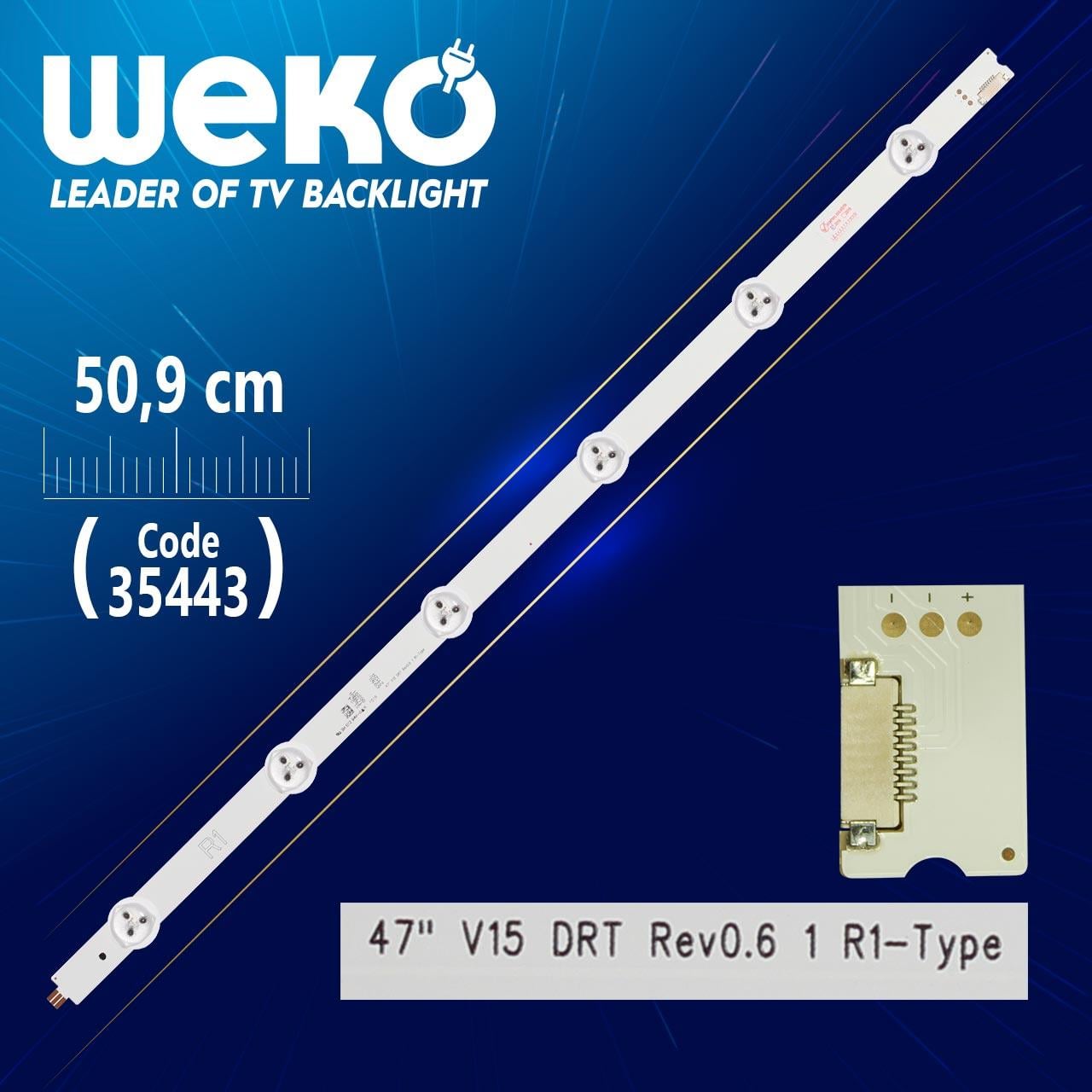 47 V15 DRT REV0.6 1 R1-TYPE - 50.9 CM 6 LEDLİ - (WK-1011)