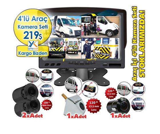 4LÜ ARAÇ KAMERA SETİ 1. KALİTE KARGO BİZDEN!