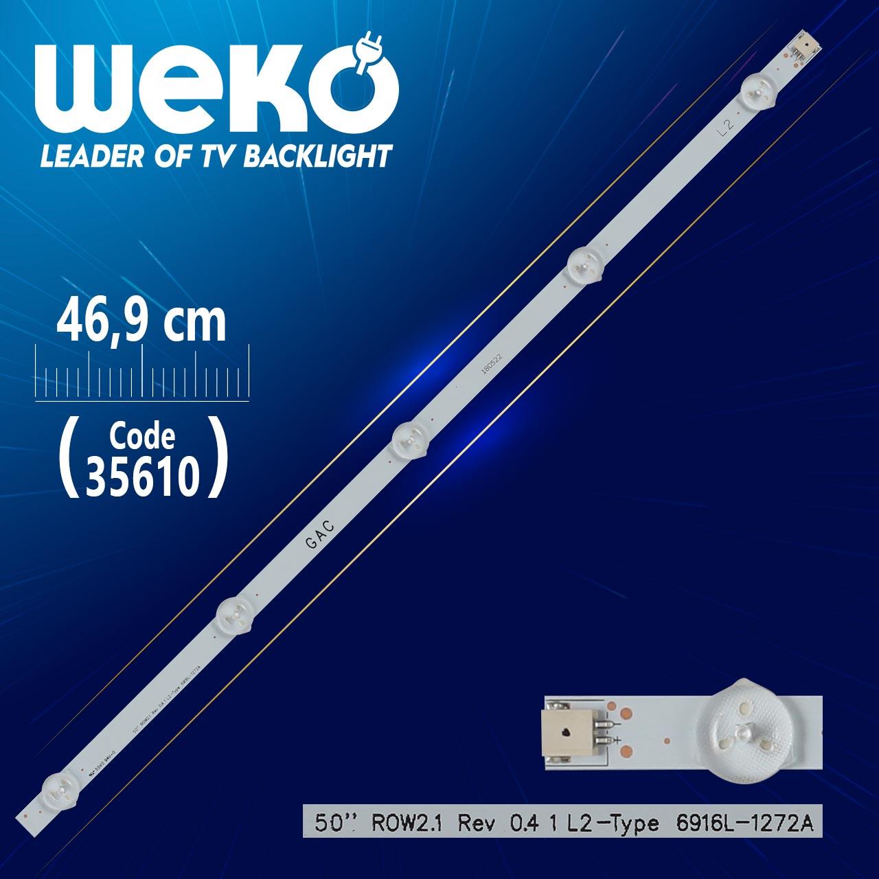 50 ROW2.1 REV 0.4 1 L2-TYPE 6916L-1272A - 46.9 CM 5 LEDLİ -  (WK-510)