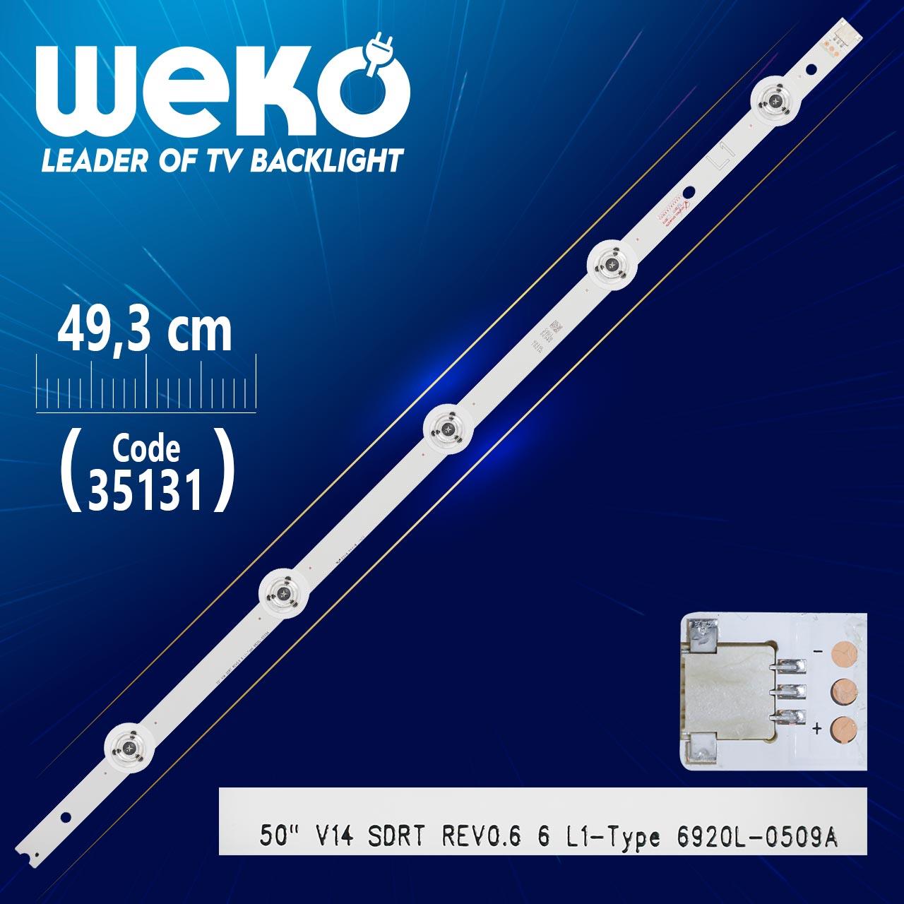 50 V14 SDRT REV0.6 6 L1-TYPE 6920L-0509A - 49.3 CM 5 LEDLİ - (WK-397)