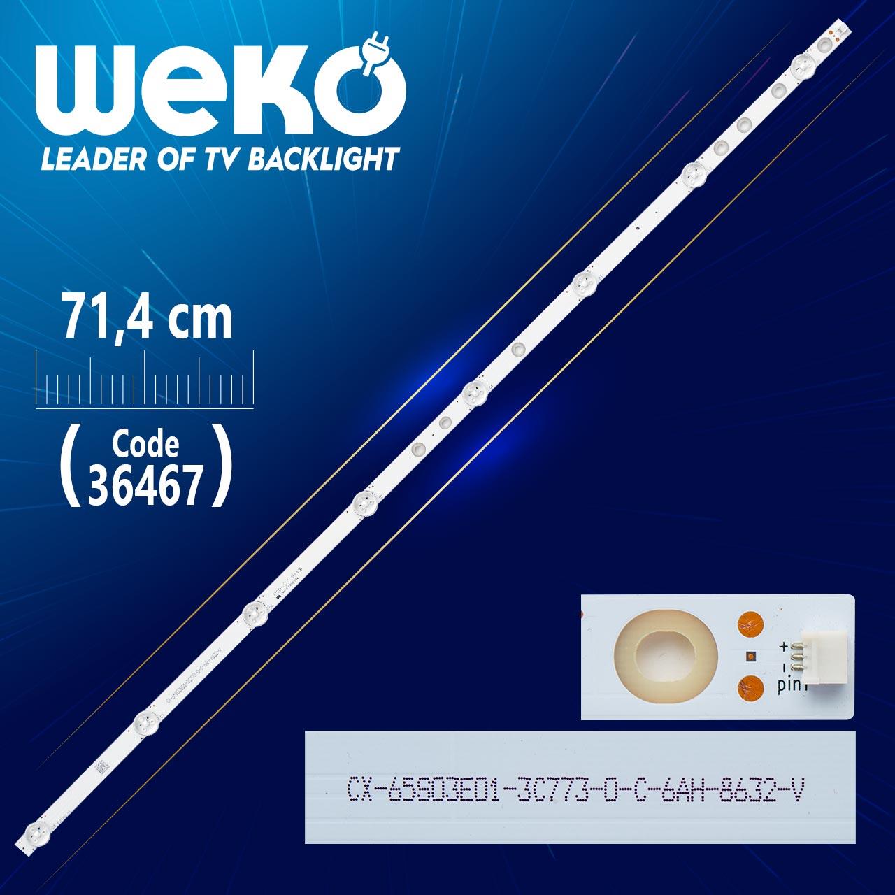 650TV02 V3  CX-65S03E01-2B762-0-A-565-3854-V 8 LEDLİ 71.4 CM