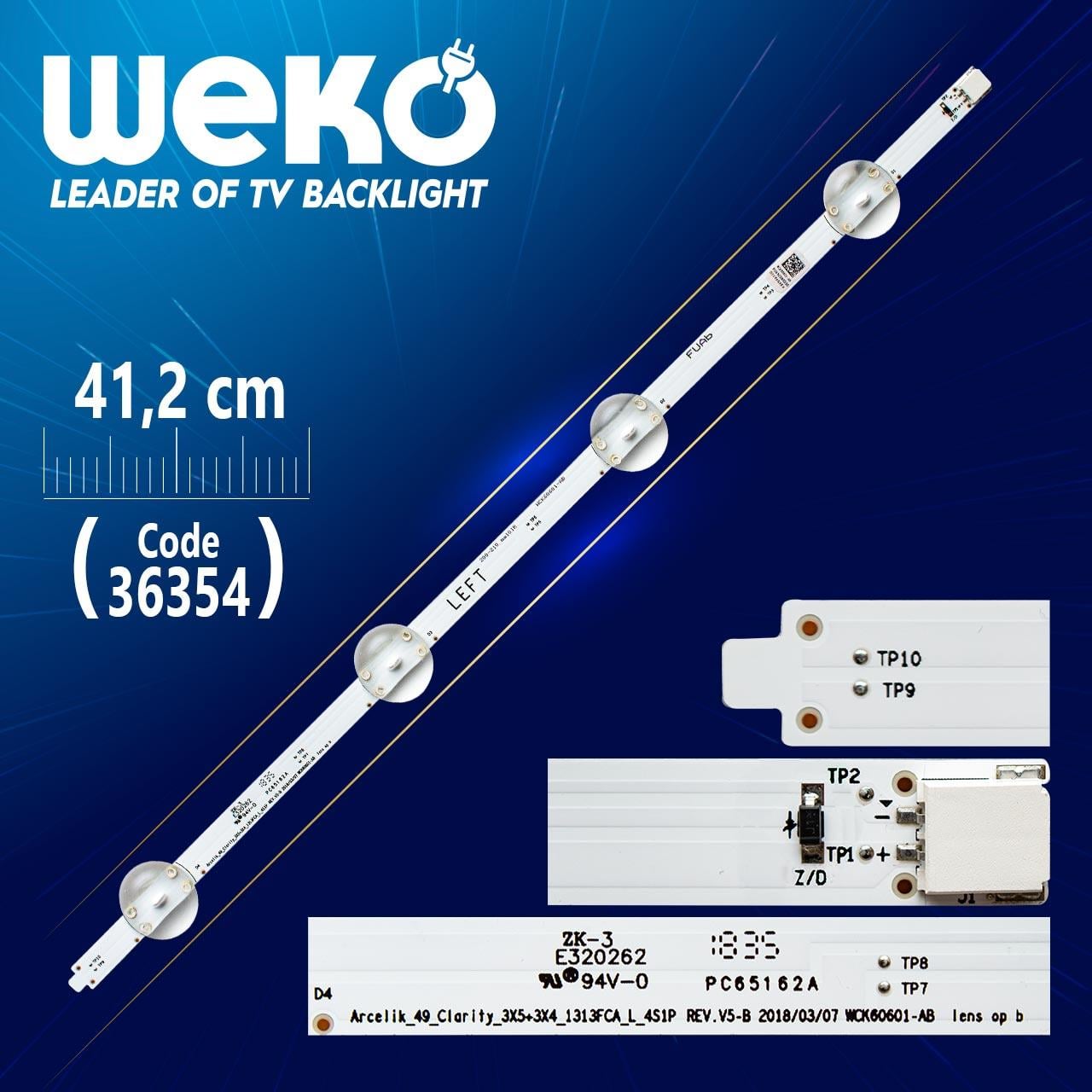 ARCELIK_49_CLARITY_3X5+3X4_1313FCA_L_4S1P REV.V5-B  WCK60601-AB 4 LEDLİ  41.2 CM