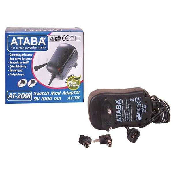 ATABA AT-2091 9 VOLT - 1 AMPER ÇİFT JACK SWİTCH MODE ADAPTÖR