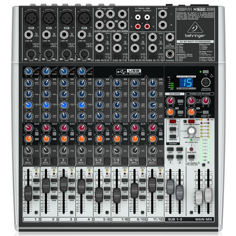 BEHRINGER XENYX X-1622 USB 16 KANAL DECK MIXER 4 OHM STEREO
