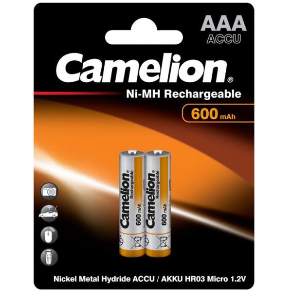 CAMELİON 600 MAH İNCE KALEM AAA ŞARJLI PİL 2Lİ PAKET