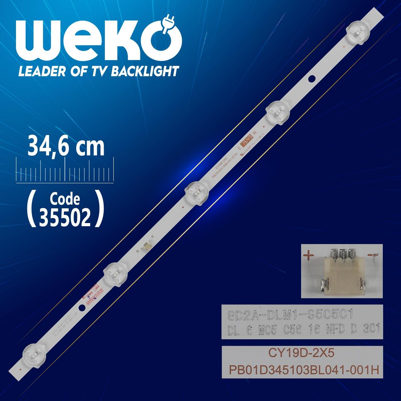 CY19D-2X5 PB01D345103BL041-001H - 8D2A-DLM1-950501 - 34.6 CM 5 LEDLİ - (WK-1045)