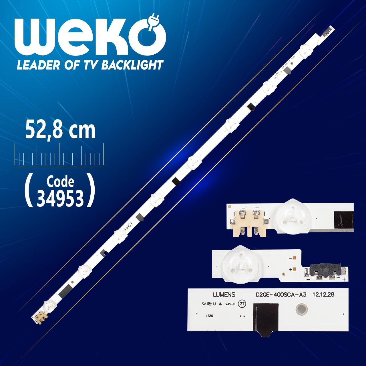 D2GE-400SCA-R3 - 2013SVS40F L 8 REV 1.9 - LEFT - 52.8 CM 8 LEDLİ - (WK-065)  WEKO BAKIR