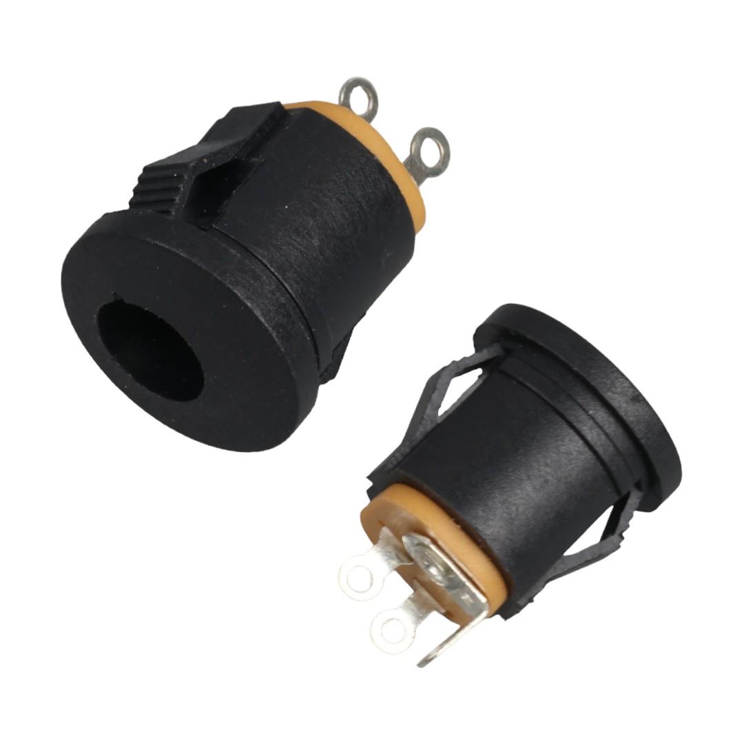 DC JAK 2.1MM YUVARLAK GEÇMELİ SİYAH (IC-257B)