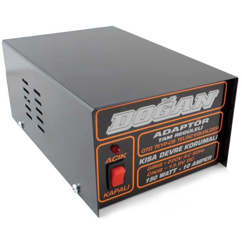 DOĞAN 12 VOLT 10 AMPER REGÜLELİ TRAFOLU ADAPTÖR
