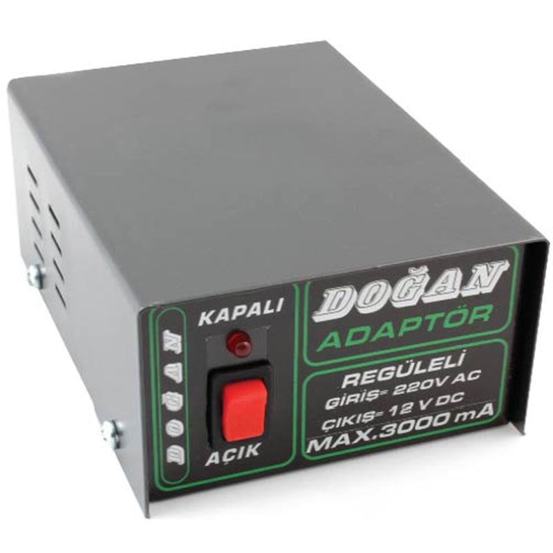 DOĞAN 12 VOLT 2 AMPER REGÜLELİ ADAPTÖR