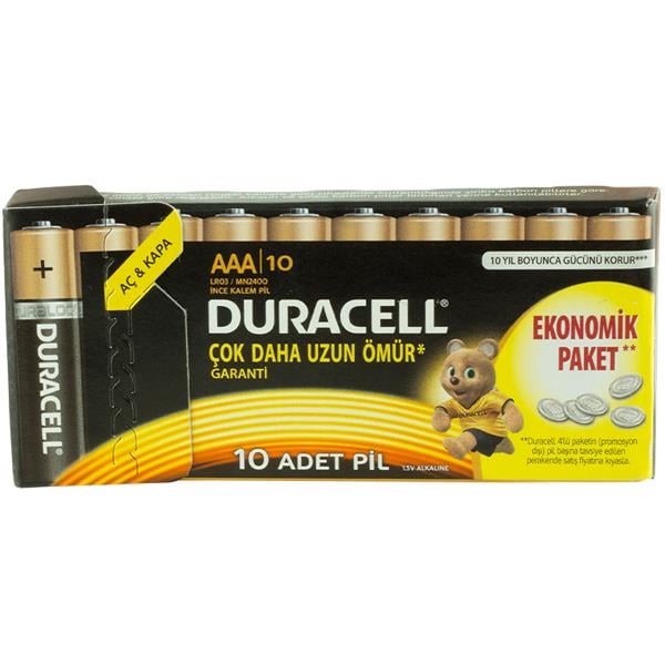 DURACELL BASIC EKONOMİK AAA İNCE KALEM PİL (10LU PAKET FİYATI)