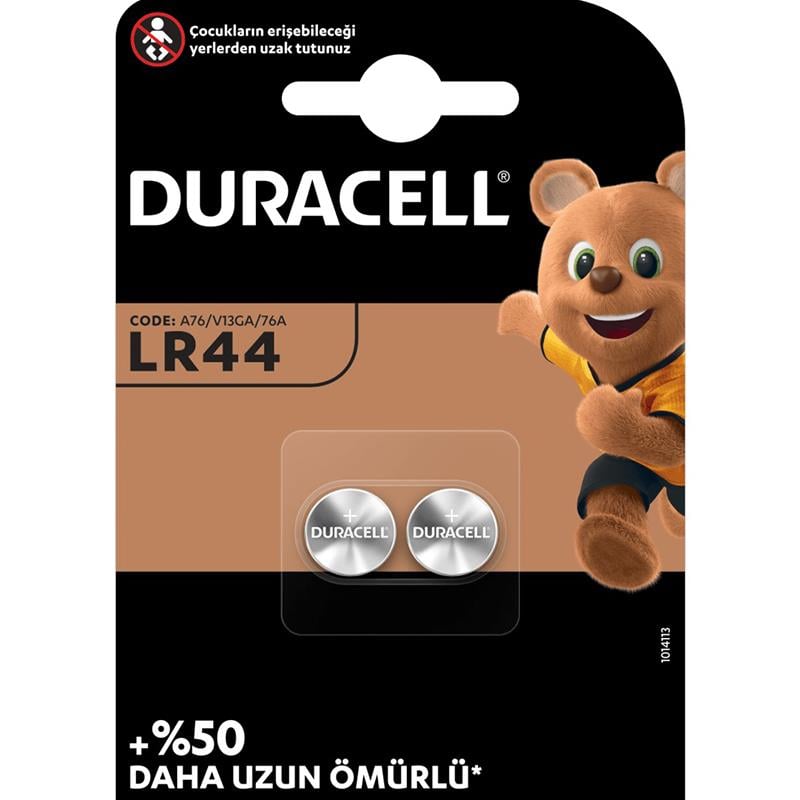 DURACELL LR44 1.5 VOLT DÜĞME PİL (2Lİ PAKET)