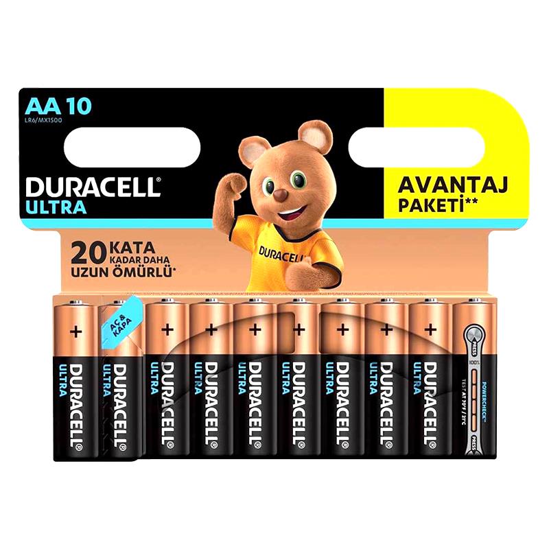 DURACELL ULTRA LR6/MN1500 AA KALEM PİL (10LU PAKET FİYATI)