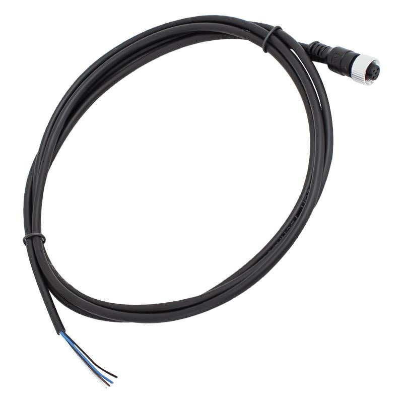 ERCONTEC ERF12-FS4C-02BPVC M12 DİŞİ KONNEKTÖR 4 PİN 2 METRE DÜZ PVC KABLO (0.22MM)