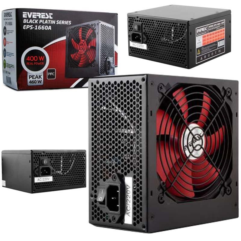 EVEREST EPS-1660A 460 WATT PEAK PFC 4*SATA+SESSİZ FAN POWER SUPPLY