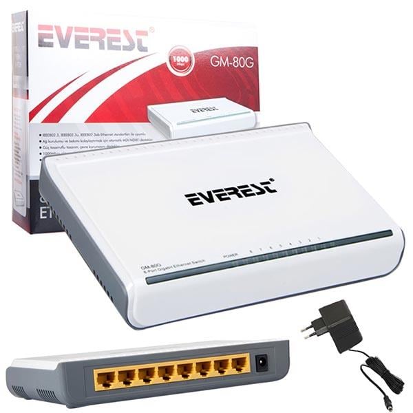 EVEREST GM-80G 8 PORT 10/100/1000 MBPS GIGABIT ETHERNET SWITCH