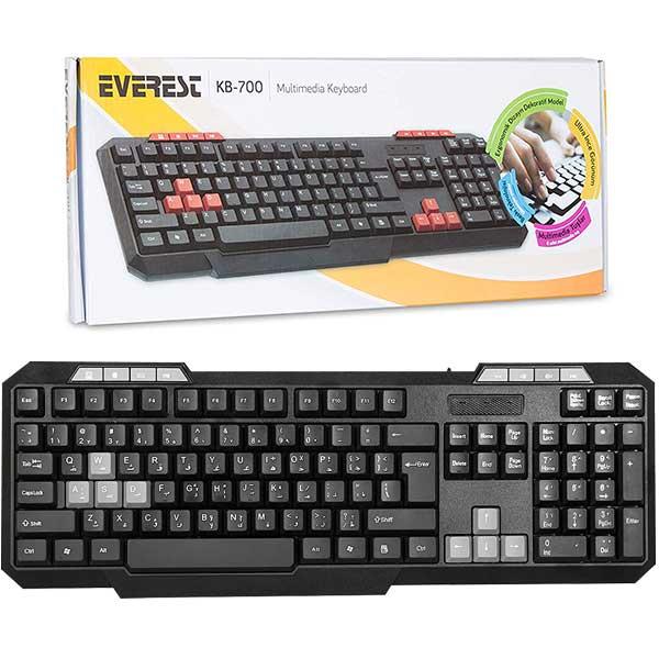 EVEREST KB-700 KABLOLU USB SİYAH MULTİMEDYA Q KLAVYE