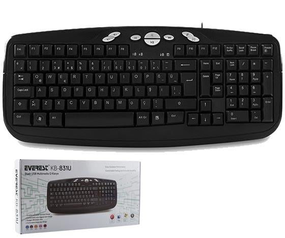 EVEREST KB-831U BLACK-SILVER USB MULTİMEDYA KLAVYE