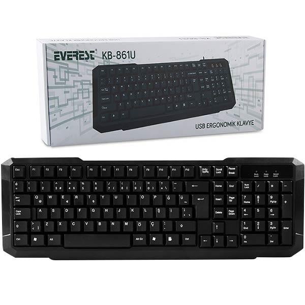 EVEREST KB-861U SİYAH USB STANDART Q KLAVYE