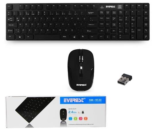 EVEREST KM-9530 KABLOSUZ KLAVYE+MOUSE SET