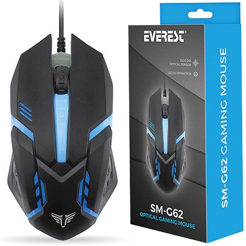 EVEREST SM-G62 USB SİYAH IŞIKLANDIRMALI GAMING MOUSE