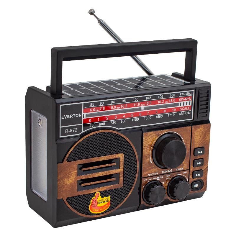 EVERTON RT-872 USB/SD/FM/SW SOLAR PANELLİ MÜZİK KUTUSU