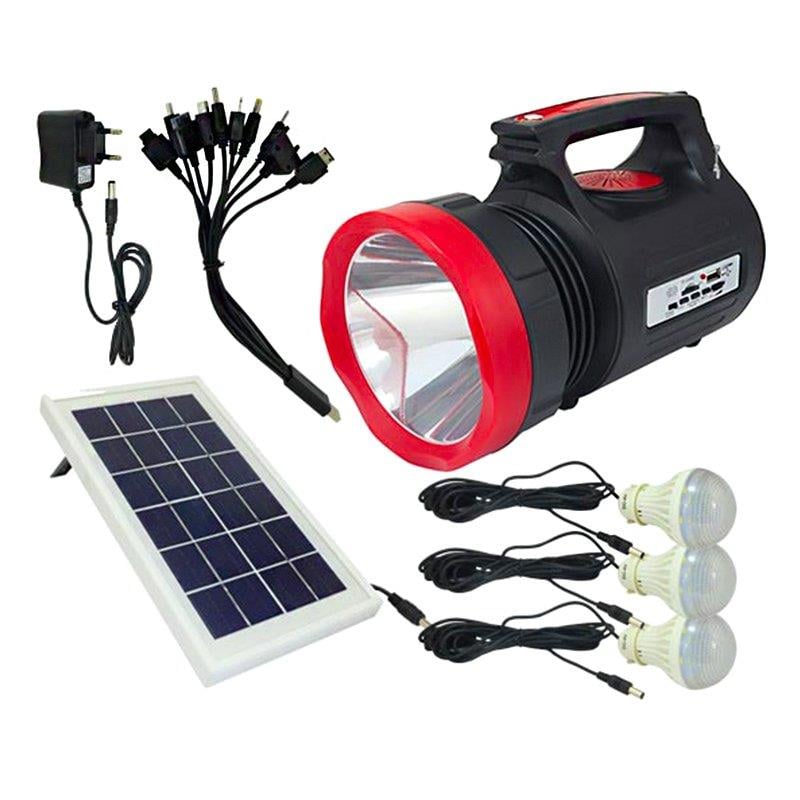 EVERTON RT-906 SOLAR PANELLİ 3 AMPULLÜ USB-MP3-RADYO DESTEKLİ SOLAR IŞILDAK FENER