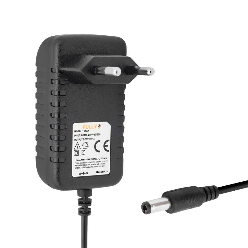 FULLY 1612A 5 VOLT - 1 AMPER 5.5*2.5 UÇLU PRİZ TİPİ ADAPTÖR