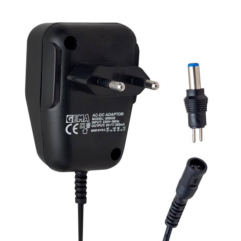 GEMA MS630 6 VOLT - 0.3 AMPER PLASTİK KASA TRAFOLU ADAPTÖR