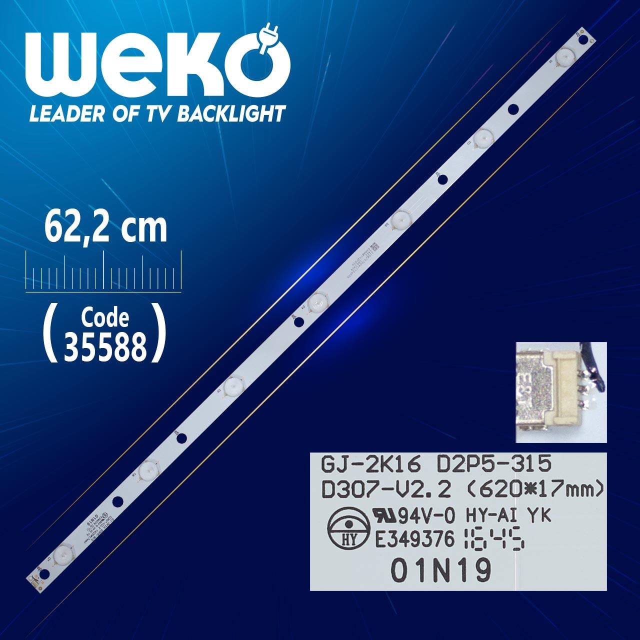 GJ-2K16 D2P5-315 D307-V2.2  620*17MM  - 01N19 - 62.2 CM 7 LEDLİ (WK-1101)