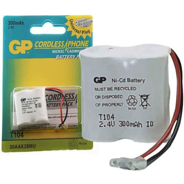 GP T104 2.4 VOLT 300 MAH 2Lİ KISA PİL