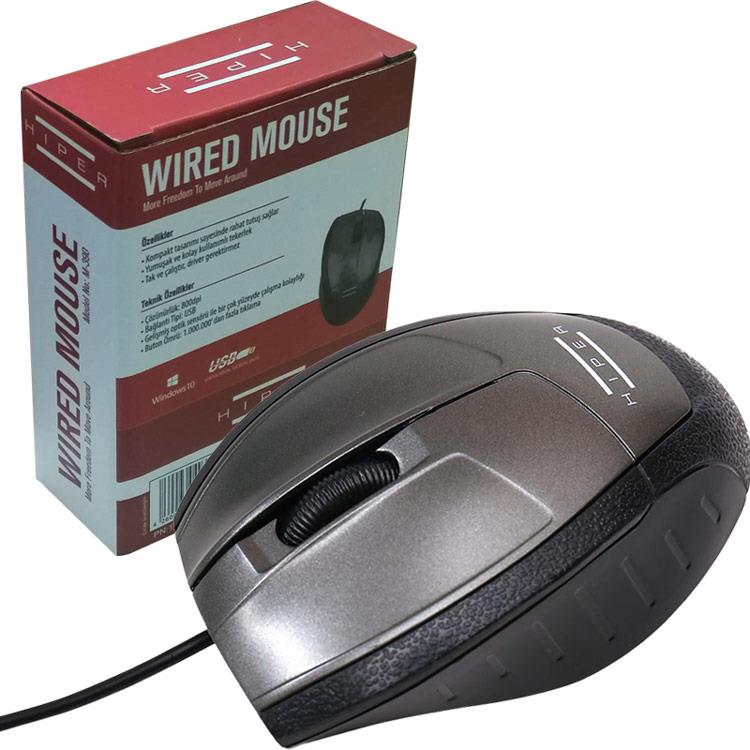 HIPER M-390*M-400 2X CLICK KABLOLU USB SİYAH OPTİK MOUSE