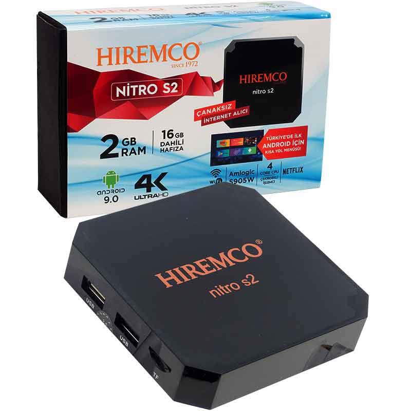 HIREMCO NITRO S2 2GB DDR3 RAM 16GB HAFIZA DAHİLİ WIFI NETFLIX ANDROID BOX