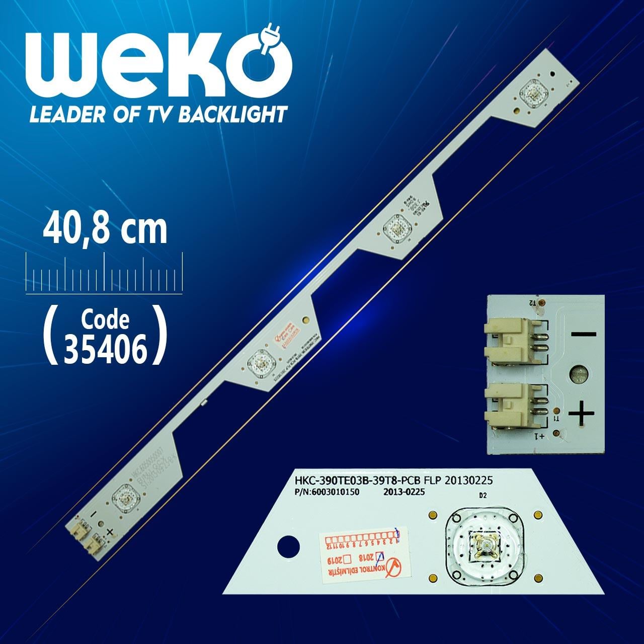 HKC-390TE03B-39T8-PCB FLP P/N:6003010150-HKC6050050007 BIN:LGCX - 40.8 CM 4 LEDLİ - (WK-429)