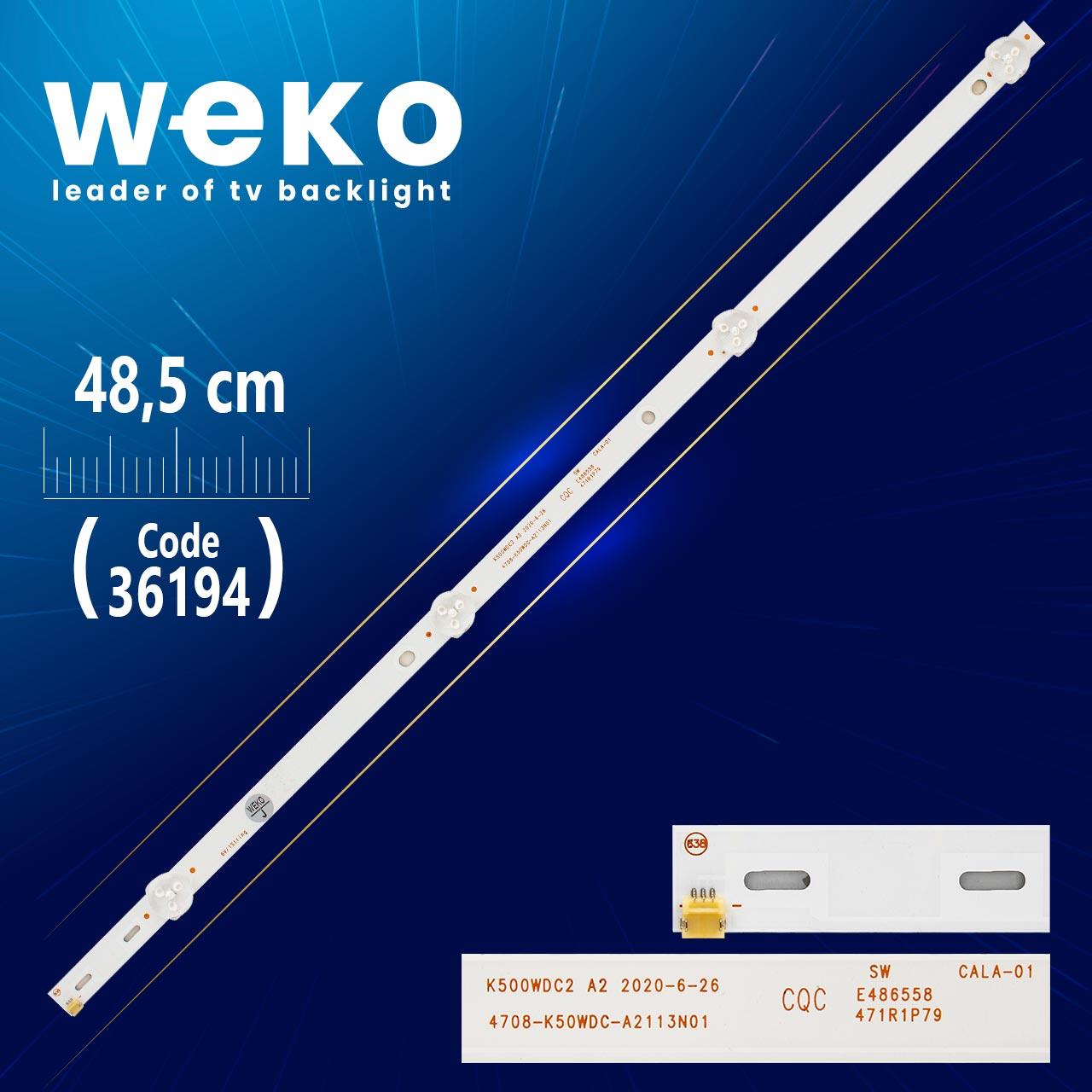 K500WDC2 A2 4708-K50WDC-A2113N01 4 LEDLİ 48,5CM (K500WDK3)  6V