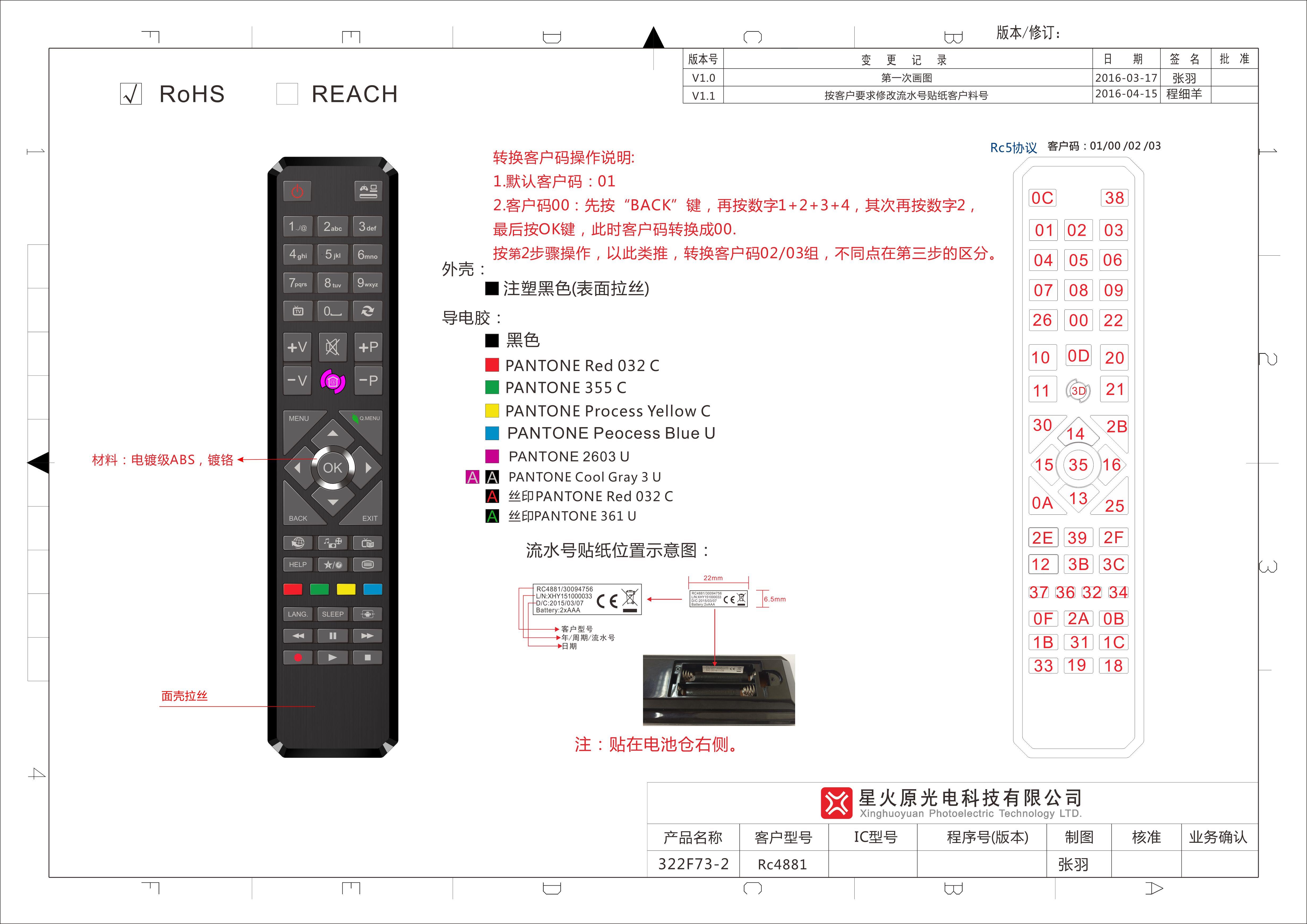 KL VESTEL 322F73-2 2V1.11 RC4881 LCD LED TV KUMANDA