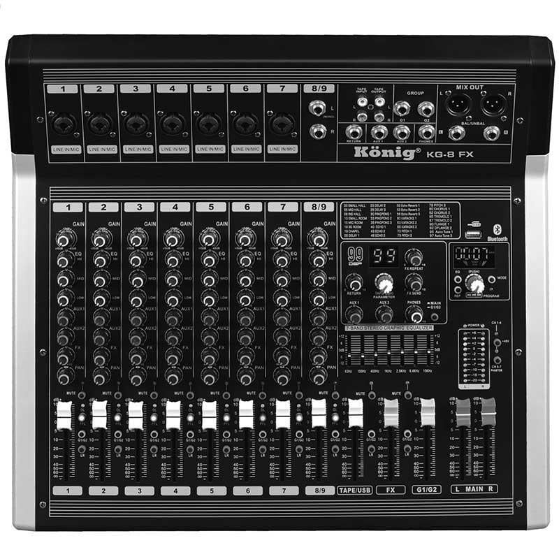 KÖNİG KG-8FX DIAMOND 9 KANAL 99 DSP 7 BAND EQ DECK MIXER