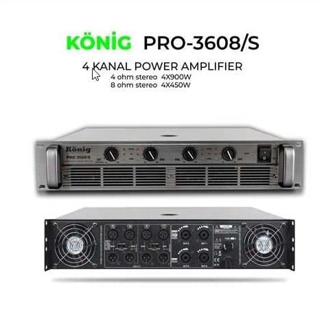 KÖNİG PRO-3608/S 4 KANAL 4X 900W POWER AMPLİFİER