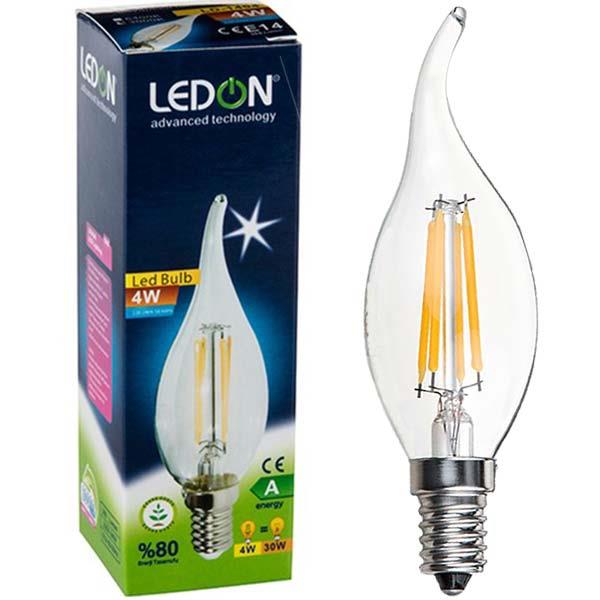 LEDON LD-1404 E14 4 WATT 3000K 360 LÜMEN GÜNIŞIĞI BUJİ LED AMPÜL