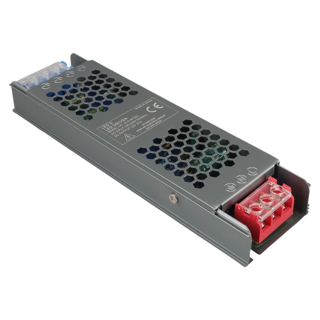 LEDX ALN-M1221 12 VOLT 21 AMPER 178X50X23 MM ULTRA SLIM METAL KASA ADAPTÖR