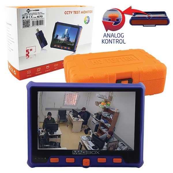 MAGBOX AHD+TVI+CVI+ANALOG+VGA+PTZ KAMERA EL TİPİ TEST CİHAZI (5 EKRAN)