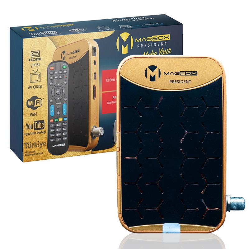 MAGBOX PRESIDENT TKGSLİ FULL HD YOUTUBE USB MİNİ HD UYDU ALICISI (DISPLAY GÖZ TUŞLU)(WIFI 17287)
