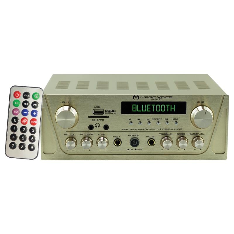 MAGICVOICE MV-104BT MİNİ 2X80 WATT USB/SD/BT/UK 2 BÖLGELİ 4 HOPARLÖR ÇIKIŞLI TRAFOSUZ ANFİ