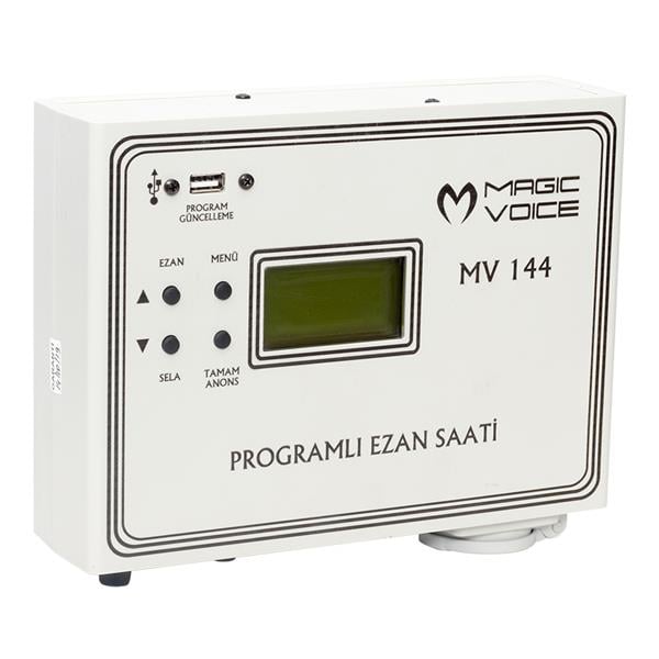 MAGICVOICE MV-144-2 DUVAR TİPİ PROGRAMLI EZAN*SELA SAATİ (81 İL İÇİN UYGUN*TEK SES HOCA) * TKS-014