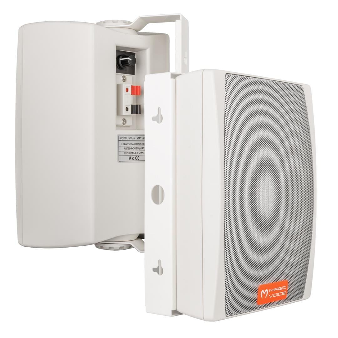 MAGICVOICE MV-24 13 CM 50 WATT 2Lİ TAKIM BEYAZ TRAFOSUZ SÜTUN HOPARLÖR
