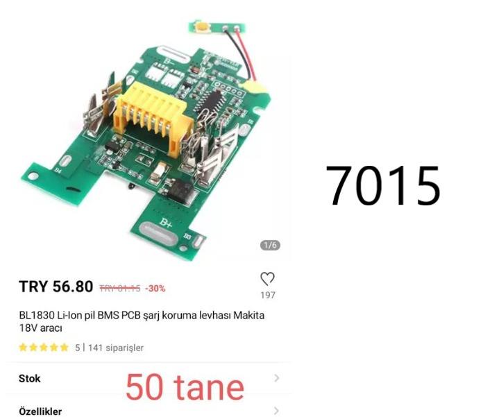 MAKıTA BL-1830 18V LI-ION BMS PCB ŞARJ KORUMA LEVHASI