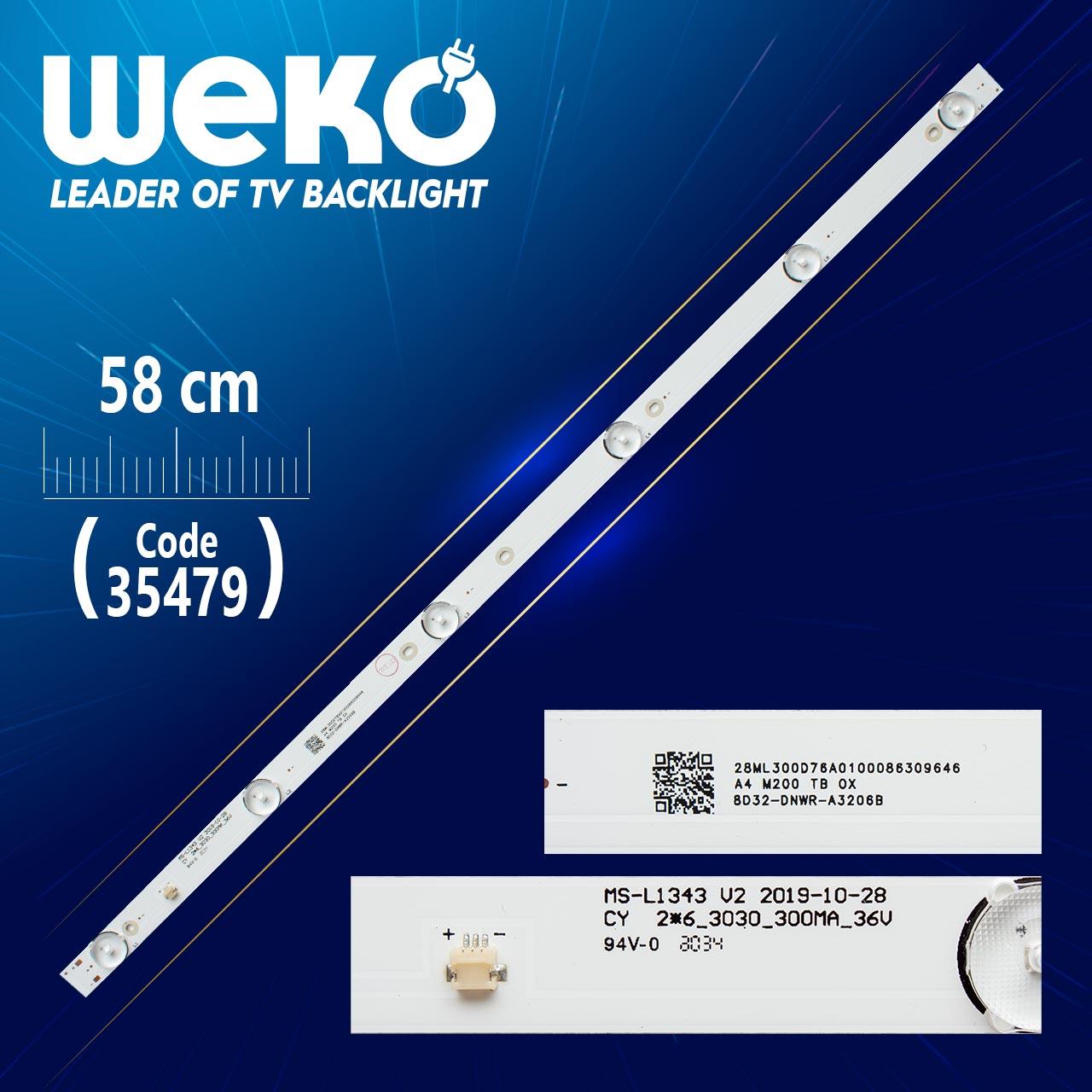 MS-L1343 V2 - CY 2*6_3030_300MA_36V -  A4 M208 TD 0X - 6 LEDLİ 58 CM - (WK-1027)